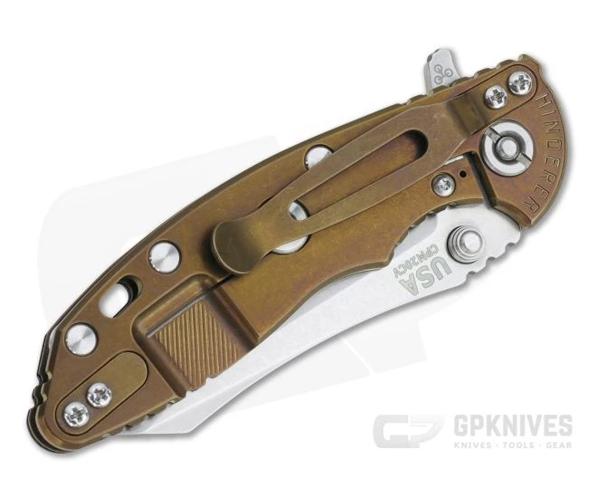 Hinderer XM-18 3" Skinner Stonewashed 20CV Black G10 Bronze Titanium Tri-Way Pivot Flipper 1119 4 Hinderer XM-18 3" Skinner Stonewashed 20CV Black G10 Bronze Titanium Tri-Way Pivot Flipper 1119 - Image 2