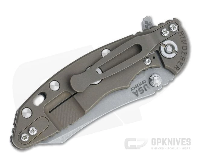 Hinderer XM-18 3" Skinner Working Finish 20CV Black G10 Battle Bronze Tri-Way Flipper 1152 4 Hinderer XM-18 3" Skinner Working Finish 20CV Black G10 Battle Bronze Tri-Way Flipper 1152 - Image 2