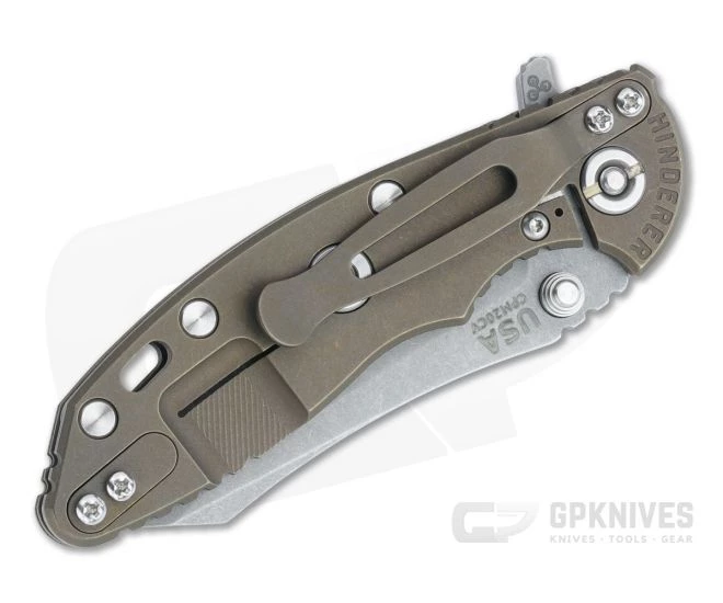 Hinderer XM-18 3" Skinner Working Finish 20CV OD Green G10 Battle Bronze Tri-Way Flipper 1154 4 Hinderer XM-18 3" Skinner Working Finish 20CV OD Green G10 Battle Bronze Tri-Way Flipper 1154 - Image 2
