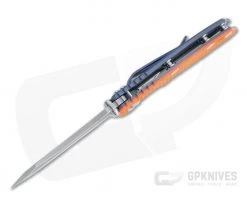 Hinderer XM-18 3" Skinner Working Finish 20CV Orange G10 Battle Blue Tri-Way Flipper 1156 -Outlet Flippers Store 1156 3