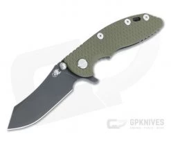Hinderer XM-18 3" Skinner Battle Black 20CV OD Green G10 Tri-Way Pivot Flipper 1163