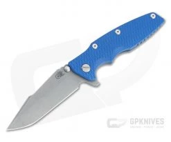 Hinderer Eklipse 3.5" Harpoon Spanto Working Finish 20CV Blue G10 Battle Blue Tri-Way Flipper 1186