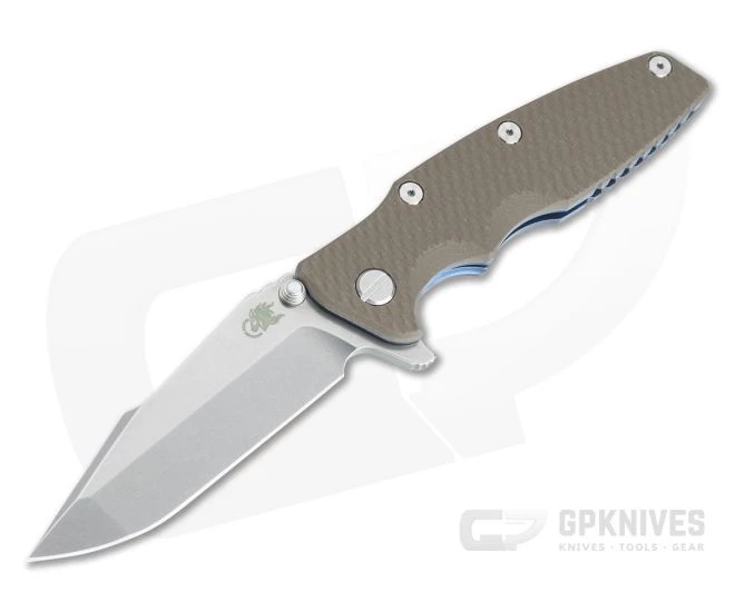 Hinderer Eklipse 3.5" Harpoon Spanto Stonewashed 20CV FDE G10 Blue Tri-Way Flipper 1187 3 Hinderer Eklipse 3.5" Harpoon Spanto Stonewashed 20CV FDE G10 Blue Tri-Way Flipper 1187