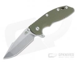 Hinderer XM-18 3.5" Skinny Harpoon Spanto Stonewashed 20CV OD Green G10 Bronze Tri-Way Flipper 1194