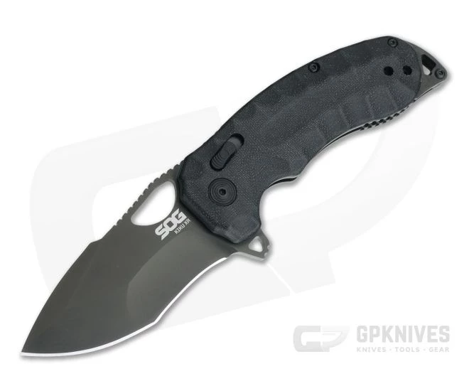 SOG Kiku XR Blackout Black Cerakote XHP Linen Micarta XR Lock Flipper 12-27-02-57 3 SOG Kiku XR Blackout Black Cerakote XHP Linen Micarta XR Lock Flipper 12-27-02-57