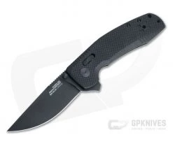 SOG TAC XR Blackout Plain D2 Black G10 XR Lock Flipper 12-38-01-57