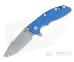 Hinderer XM-18 3.5" Skinny Harpoon Spanto Working Finish 20CV Blue G10 Battle Bronze Tri-Way Flipper 1207