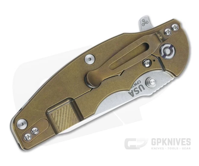 Hinderer Knives Jurassic Spear Point Stonewashed 20CV Black G10 Bronze Tri-Way Pivot Flipper 1223 4 Hinderer Knives Jurassic Spear Point Stonewashed 20CV Black G10 Bronze Tri-Way Pivot Flipper 1223 - Image 2