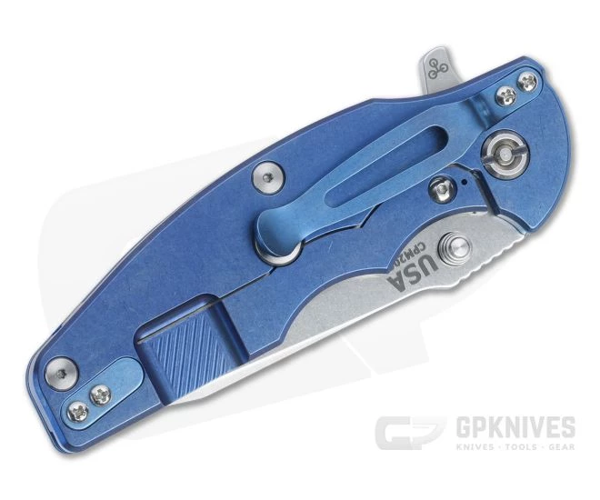 Hinderer Knives Jurassic Spear Point Stonewashed 20CV Blue G10 Blue Tri-Way Pivot Flipper 1224 4 Hinderer Knives Jurassic Spear Point Stonewashed 20CV Blue G10 Blue Tri-Way Pivot Flipper 1224 - Image 2