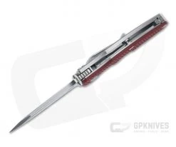 Hinderer Knives Jurassic Spear Point Stonewashed 20CV Red G10 Tri-Way Pivot Flipper 1225 -Outlet Flippers Store 1225 3 1