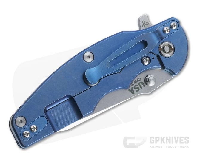 Hinderer Knives Jurassic Spear Point 20CV Black G10 Stonewashed Blue Tri-Way Pivot Flipper 1228 4 Hinderer Knives Jurassic Spear Point 20CV Black G10 Stonewashed Blue Tri-Way Pivot Flipper 1228 - Image 2