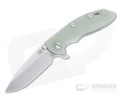 Hinderer XM-18 3.5" Spear Point Stonewashed 20CV Translucent Green G10 Tri-Way Flipper 1261