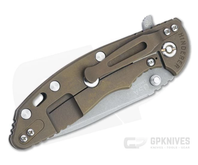 Hinderer XM-18 3.5" Spear Point 20CV Black G10 Battle Bronze Tri-Way Flipper 1267 4 Hinderer XM-18 3.5" Spear Point 20CV Black G10 Battle Bronze Tri-Way Flipper 1267 - Image 2