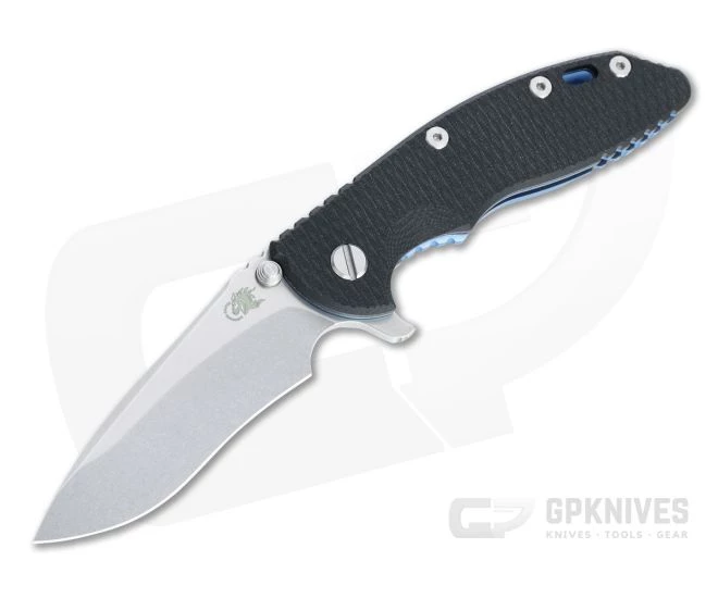 Hinderer XM-18 3.5" Recurve 20CV Black G10 Blue Stonewashed Tri-Way Flipper 1287 3 Hinderer XM-18 3.5" Recurve 20CV Black G10 Blue Stonewashed Tri-Way Flipper 1287