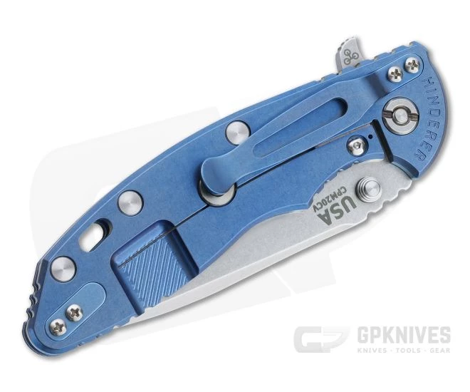 Hinderer XM-18 3.5" Recurve 20CV Black G10 Blue Stonewashed Tri-Way Flipper 1287 4 Hinderer XM-18 3.5" Recurve 20CV Black G10 Blue Stonewashed Tri-Way Flipper 1287 - Image 2