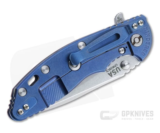 Hinderer XM-18 3.5" Recurve 20CV Red G10 Stonewashed Blue Tri-Way Flipper 1306 4 Hinderer XM-18 3.5" Recurve 20CV Red G10 Stonewashed Blue Tri-Way Flipper 1306 - Image 2