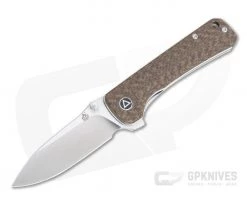 QSP Knives Hawk Satin 14C28N Brown Micarta Liner Lock Flipper