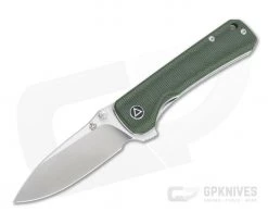 QSP Knives Hawk Satin 14C28N Green Micarta Liner Lock Flipper