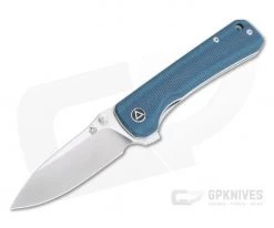 QSP Knives Hawk Satin 14C28N Blue Micarta Liner Lock Flipper