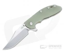 Hinderer XM-24 Bowie 20CV Jade G10 Stonewashed Bronze Tri-Way Pivot Flipper 1313