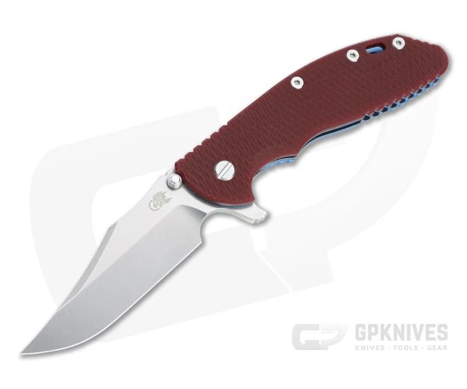 Hinderer XM-24 Bowie 20CV Red G10 Stonewashed Blue Tri-Way Pivot Flipper 1316 3 Hinderer XM-24 Bowie 20CV Red G10 Stonewashed Blue Tri-Way Pivot Flipper 1316