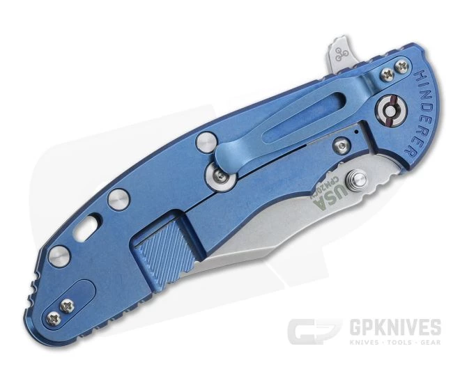 Hinderer XM-24 Bowie 20CV OD Green G10 Stonewashed Blue Tri-Way Pivot Flipper 1326 4 Hinderer XM-24 Bowie 20CV OD Green G10 Stonewashed Blue Tri-Way Pivot Flipper 1326 - Image 2