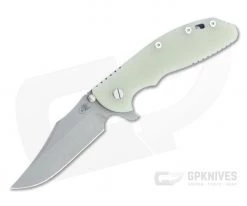 Hinderer XM-24 Bowie 20CV Translucent Green G10 Battle Blue Tri-Way Pivot Flipper 1335