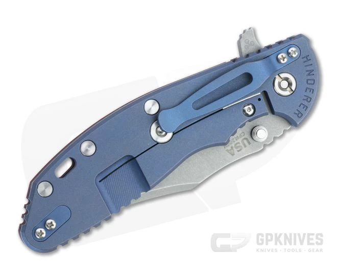 Hinderer XM-24 Bowie 20CV Red G10 Battle Blue Tri-Way Pivot Flipper 1337 4 Hinderer XM-24 Bowie 20CV Red G10 Battle Blue Tri-Way Pivot Flipper 1337 - Image 2