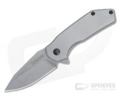 Kershaw Valve Stonewashed Drop Point Assisted Frame Lock Flipper 1375