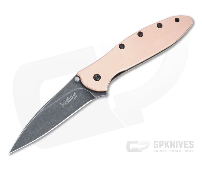 Kershaw Knives Leek Blackwash CPM-154 Raw Copper Assisted Flipper 1660CUBW 3 Kershaw Knives Leek Blackwash CPM-154 Raw Copper Assisted Flipper 1660CUBW