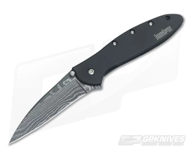 Kershaw Leek Damascus Assisted Flipper Black DLC 1660DAMCKT 3 Kershaw Leek Damascus Assisted Flipper Black DLC 1660DAMCKT