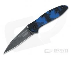 Kershaw Leek Digital Blue Camo BlackWash Blade Assisted Flipper 1660DBLU
