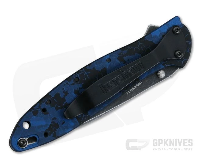 Kershaw Leek Digital Blue Camo BlackWash Blade Assisted Flipper 1660DBLU 4 Kershaw Leek Digital Blue Camo BlackWash Blade Assisted Flipper 1660DBLU - Image 2