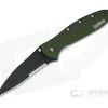 Kershaw Leek OD Green Black Serrated Blade Assisted Flipper 1660OLBLKST -Outlet Flippers Store 1660olblkst