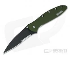 Kershaw Leek OD Green Black Serrated Blade Assisted Flipper 1660OLBLKST