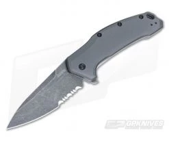 Kershaw Link Part Serrated Aluminum Blackwash USA Flipper