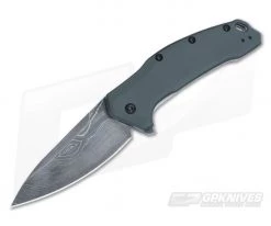 Kershaw Link Assisted Flipper Gray Handle Damascus Blade