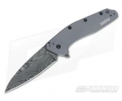 Kershaw Dividend Gray USA Damascus Folder 1812GRYDAM