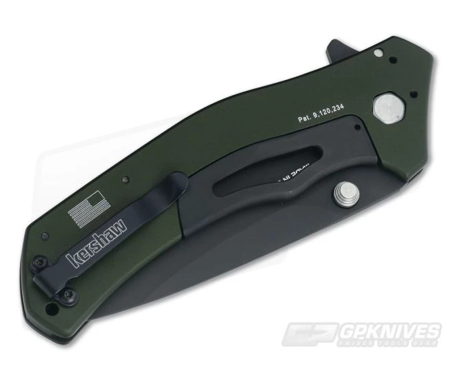 Kershaw Knockout Olive Handle Black Blade 1870OLBLK 4 Kershaw Knockout Olive Handle Black Blade 1870OLBLK - Image 2