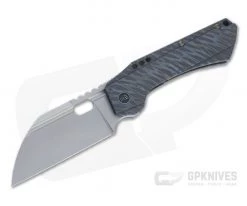 WE Knives Roxi 3 Stonewashed S35VN Tiger Stripe Flamed Titanium Front Flipper WE19072-3