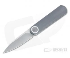 WE Knives Eidolon Drop Point Stonewashed 20CV Integral Gray G10 Front Flipper 19074A-A