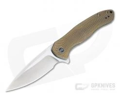 WE Knives Kitefin Milled Bronze S35VN Titanium Frame Lock Flipper 2001C