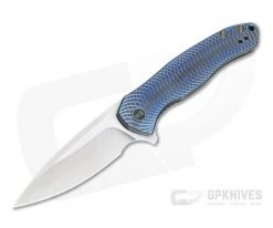 WE Knives Kitefin Milled Blue/Black S35VN Titanium Frame Lock Flipper 2001D