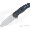 WE Knives Kitefin Milled Blue Groove S35VN Black Titanium Frame Lock Flipper 2001E