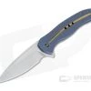 WE Knives Kitefin Milled Gold Groove S35VN Blue Titanium Frame Lock Flipper 2001F