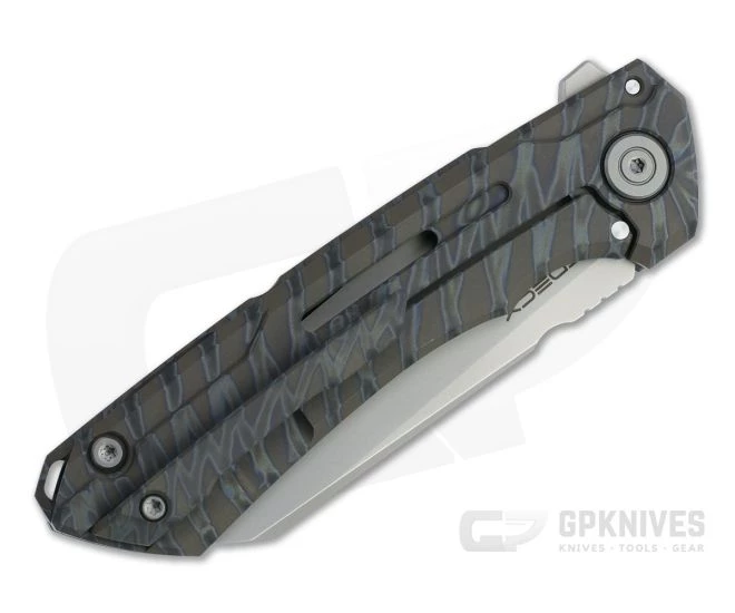 WE Knives x Snecx Mini Buster Flipper Bead Blasted 20CV Tiger Stripe Flamed Titanium Folder 2003C 4 WE Knives x Snecx Mini Buster Flipper Bead Blasted 20CV Tiger Stripe Flamed Titanium Folder 2003C - Image 2