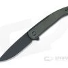 WE Knives Smooth Sentinel Black Stonewashed 20CV Green Micarta Inlaid Flipper WE20043-4 -Outlet Flippers Store 20043 4 1