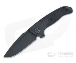 WE Knives x Elishewitz Press Check Drop Point Black Stonewashed 20CV Black G10 Titanium Flipper WE20078B-1