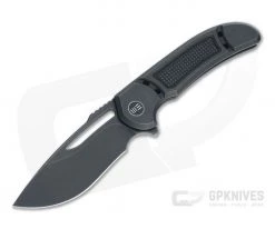 WE Knives 2007C Minax Recurve Black Stonewashed 20CV Titanium Frame Lock Flipper