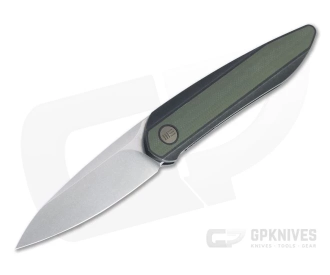 WE Knives Black Void Opus Stonewashed 20CV Green G10 Titanium Front Flipper 2010V-2 3 WE Knives Black Void Opus Stonewashed 20CV Green G10 Titanium Front Flipper 2010V-2